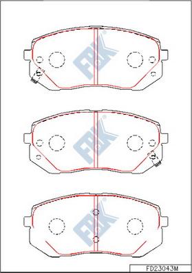 FBK FD23043M - Brake Pad Set, disc brake autospares.lv