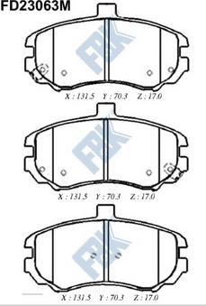 FBK FD23063M - Brake Pad Set, disc brake autospares.lv