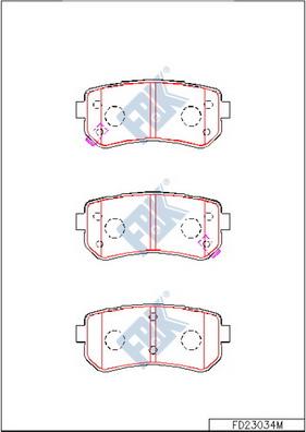 FBK FD23034M - Brake Pad Set, disc brake autospares.lv