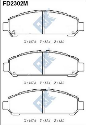 FBK FD2302M - Brake Pad Set, disc brake autospares.lv