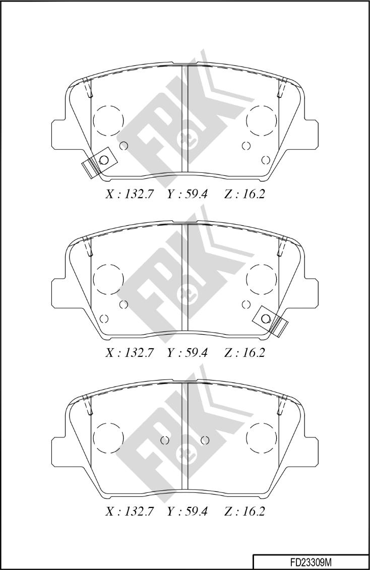 FBK FD23309M - Brake Pad Set, disc brake autospares.lv