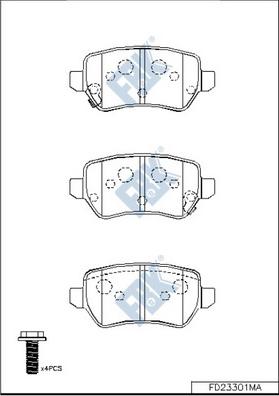 FBK FD23301MA - Brake Pad Set, disc brake autospares.lv