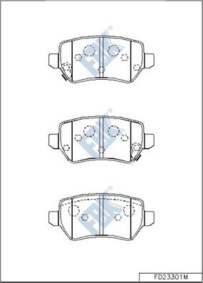 FBK FD23301M - Brake Pad Set, disc brake autospares.lv