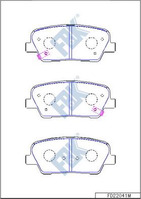 FBK FD22041M - Brake Pad Set, disc brake autospares.lv