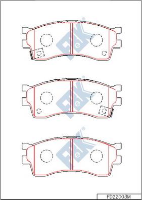 FBK FD22003M - Brake Pad Set, disc brake autospares.lv