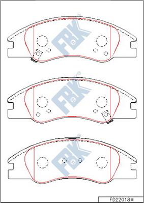 FBK FD22018M - Brake Pad Set, disc brake autospares.lv