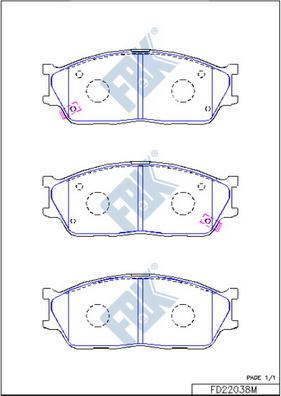 FBK FD22038M - Brake Pad Set, disc brake autospares.lv