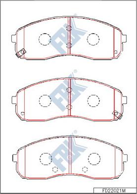 FBK FD22021M - Brake Pad Set, disc brake autospares.lv