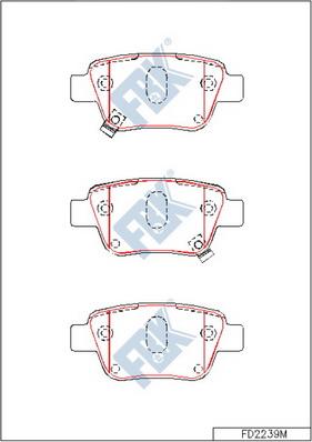 FBK FD2239M - Brake Pad Set, disc brake autospares.lv