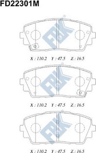 FBK FD22301M - Brake Pad Set, disc brake autospares.lv