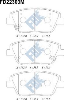 FBK FD22303M - Brake Pad Set, disc brake autospares.lv