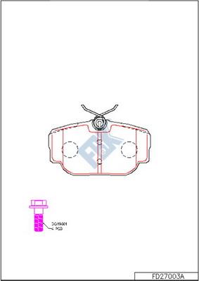 FBK FD27003A - Brake Pad Set, disc brake autospares.lv