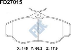 FBK FD27015 - Brake Pad Set, disc brake autospares.lv