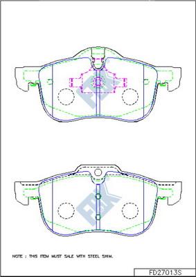 FBK FD27013S - Brake Pad Set, disc brake autospares.lv