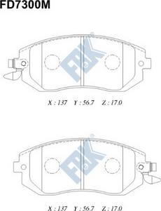 FBK FD7300M - Brake Pad Set, disc brake autospares.lv