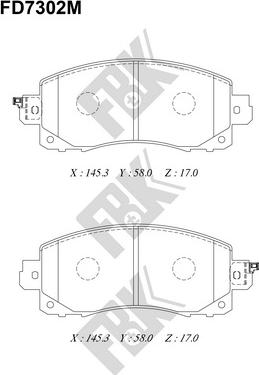 FBK FD7302M - Brake Pad Set, disc brake autospares.lv