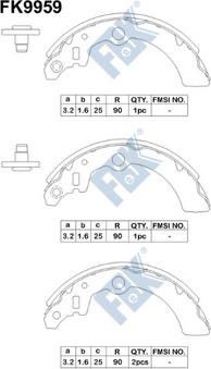 FBK FK9959 - Brake Shoe Set autospares.lv