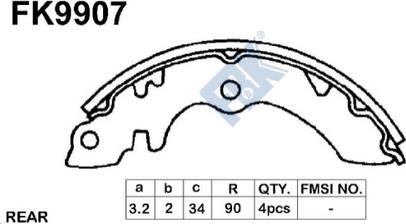 FBK FK9907 - Brake Shoe Set autospares.lv