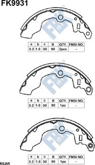 FBK FK9931 - Brake Shoe Set autospares.lv