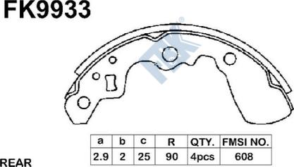 FBK FK9933 - Brake Shoe Set autospares.lv