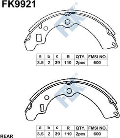 FBK FK9921 - Brake Shoe Set autospares.lv