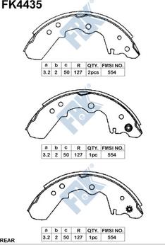 FBK FK4435 - Brake Shoe Set autospares.lv