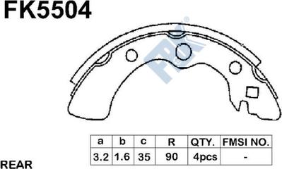 FBK FK5504 - Brake Shoe Set autospares.lv