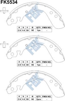 FBK FK5534 - Brake Shoe Set autospares.lv