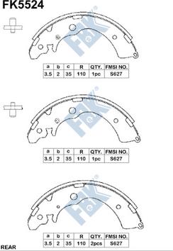 FBK FK5524 - Brake Shoe Set autospares.lv