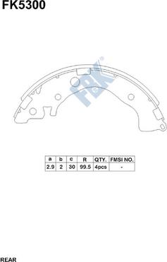 FBK FK5300 - Brake Shoe Set autospares.lv