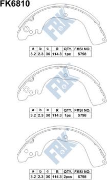 FBK FK6810 - Brake Shoe Set autospares.lv