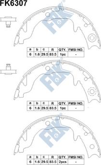 FBK FK6307 - Brake Shoe Set, parking brake autospares.lv