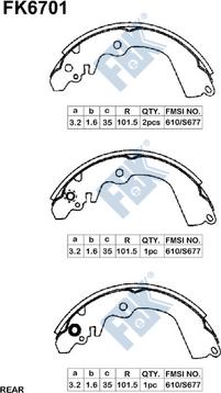 FBK FK6701 - Brake Shoe Set autospares.lv