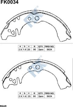 FBK FK0034 - Brake Shoe Set autospares.lv