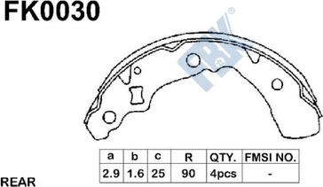 FBK FK0030 - Brake Shoe Set autospares.lv