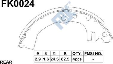 FBK FK0024 - Brake Shoe Set autospares.lv