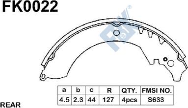 FBK FK0022 - Brake Shoe Set autospares.lv