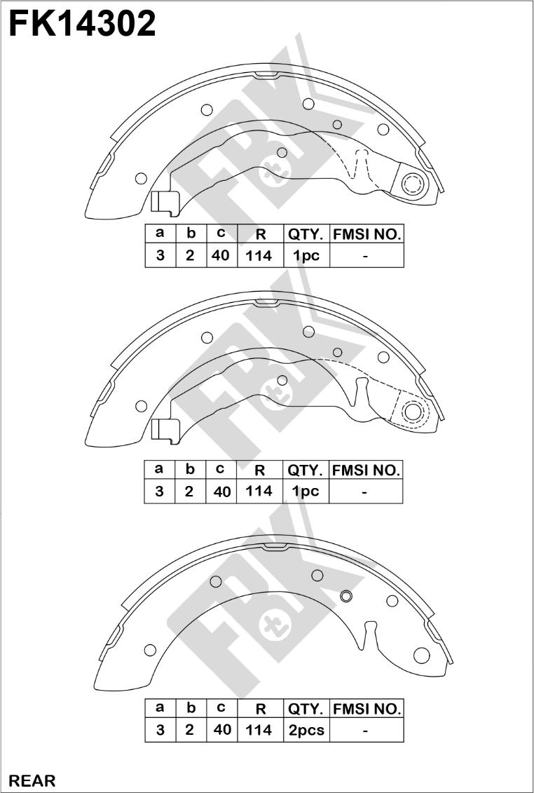 FBK FK14302 - Brake Shoe Set autospares.lv