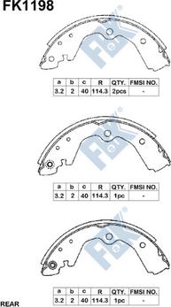 FBK FK1198 - Brake Shoe Set autospares.lv