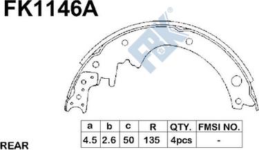 FBK FK1146A - Brake Shoe Set autospares.lv