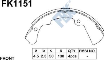 FBK FK1151 - Brake Shoe Set autospares.lv