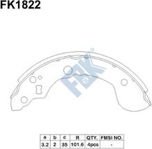 FBK FK1822 - Brake Shoe Set autospares.lv