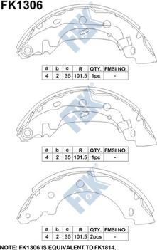 FBK FK1306 - Brake Shoe Set autospares.lv