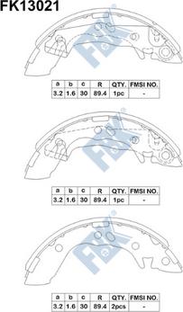 FBK FK13021 - Brake Shoe Set autospares.lv