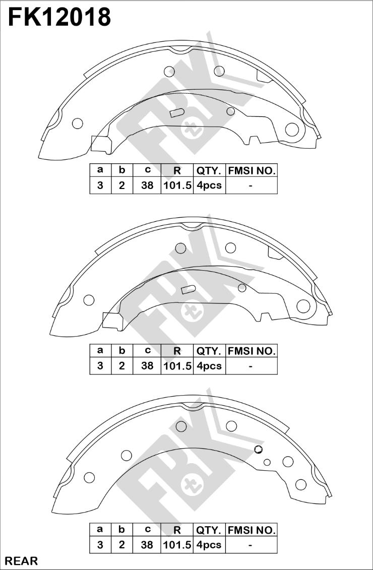 FBK FK12018 - Brake Shoe Set autospares.lv