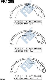 FBK FK1208 - Brake Shoe Set autospares.lv