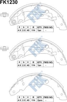 FBK FK1230 - Brake Shoe Set autospares.lv