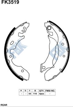 FBK FK3519 - Brake Shoe Set autospares.lv