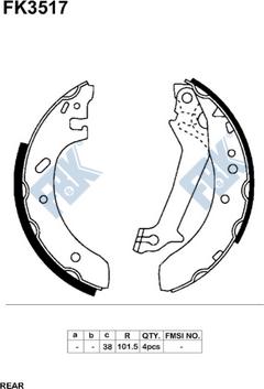 FBK FK3517 - Brake Shoe Set autospares.lv