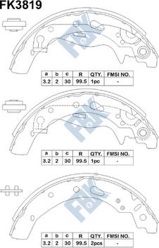 FBK FK3819 - Brake Shoe Set autospares.lv